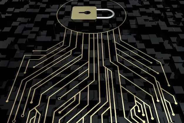 A stylized image representing cybersecurity at an award show, featuring digital locks, encryption symbols, and network diagrams overlayed on a background of red carpet and flashing cameras. The image should convey a sense of digital security protecting the event.