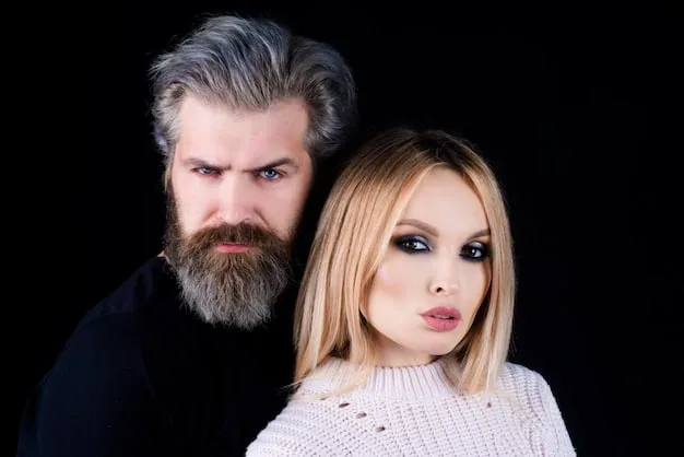 A split image depicting different celebrity couples with notable age gaps. The image highlights the diversity in these relationships - one image showing a mature man with a younger woman, and another showcasing a mature woman with a younger man. Use a clean, modern aesthetic.
