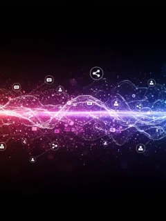 Abstract representation of viral content spreading across digital networks