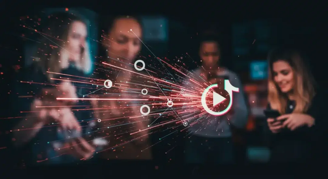 Abstract representation of TikTok's algorithm and viral trends