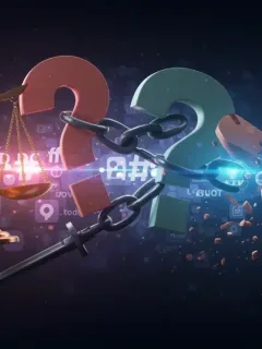 Stylized graphic illustrating the ethical challenges of viral online trends.