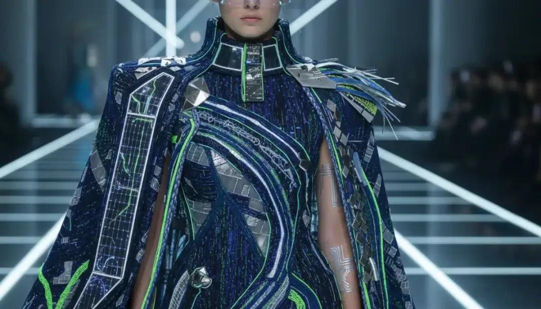 Close-up of innovative 2026 runway textile and design, hinting at future red carpet influences.