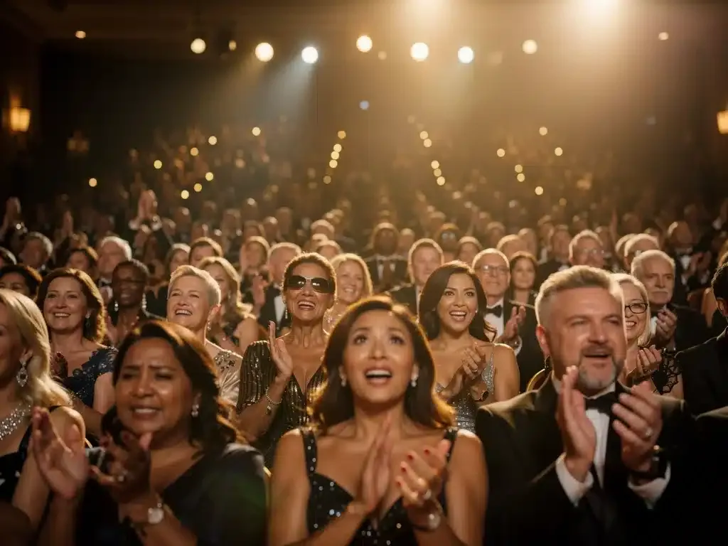 Captivated audience reacting to an award show speech in 2026