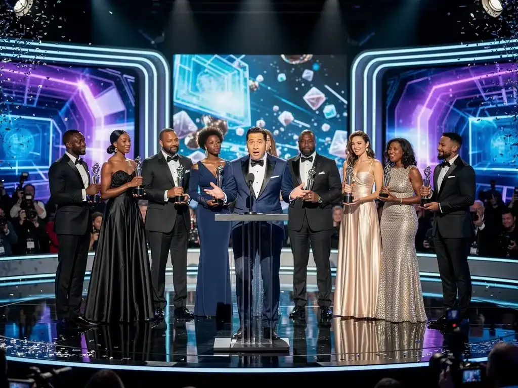 Award show winners delivering impactful speeches on stage in 2026