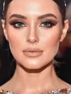 A-list celebrity showcasing radiant red carpet makeup, 2026 trends
