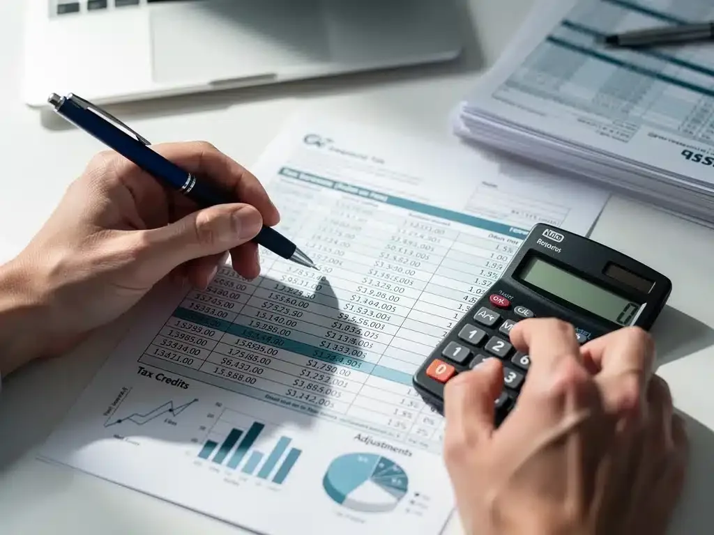 Person calculating tax credit benefits for 2026 changes