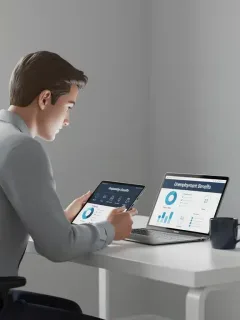 Person reviewing unemployment benefits information for 2026 on a tablet