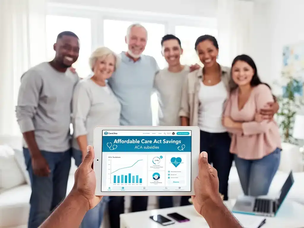 People accessing affordable healthcare information on a tablet.