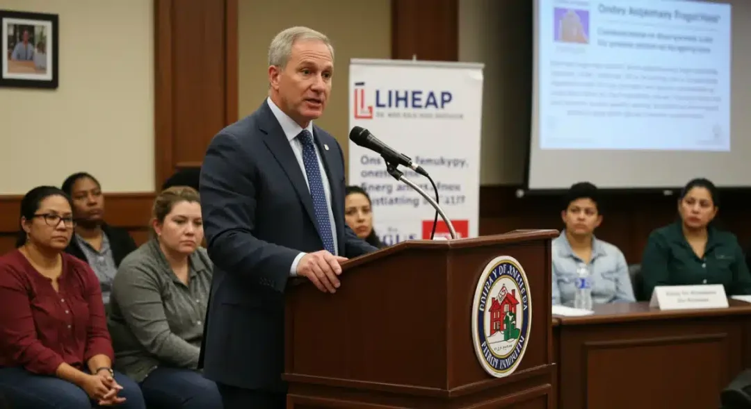 Community meeting discussing LIHEAP benefits and application process