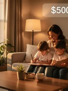 Family enjoying a warm, well-lit home thanks to LIHEAP 2026 utility bill savings